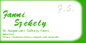 fanni szekely business card