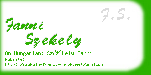 fanni szekely business card